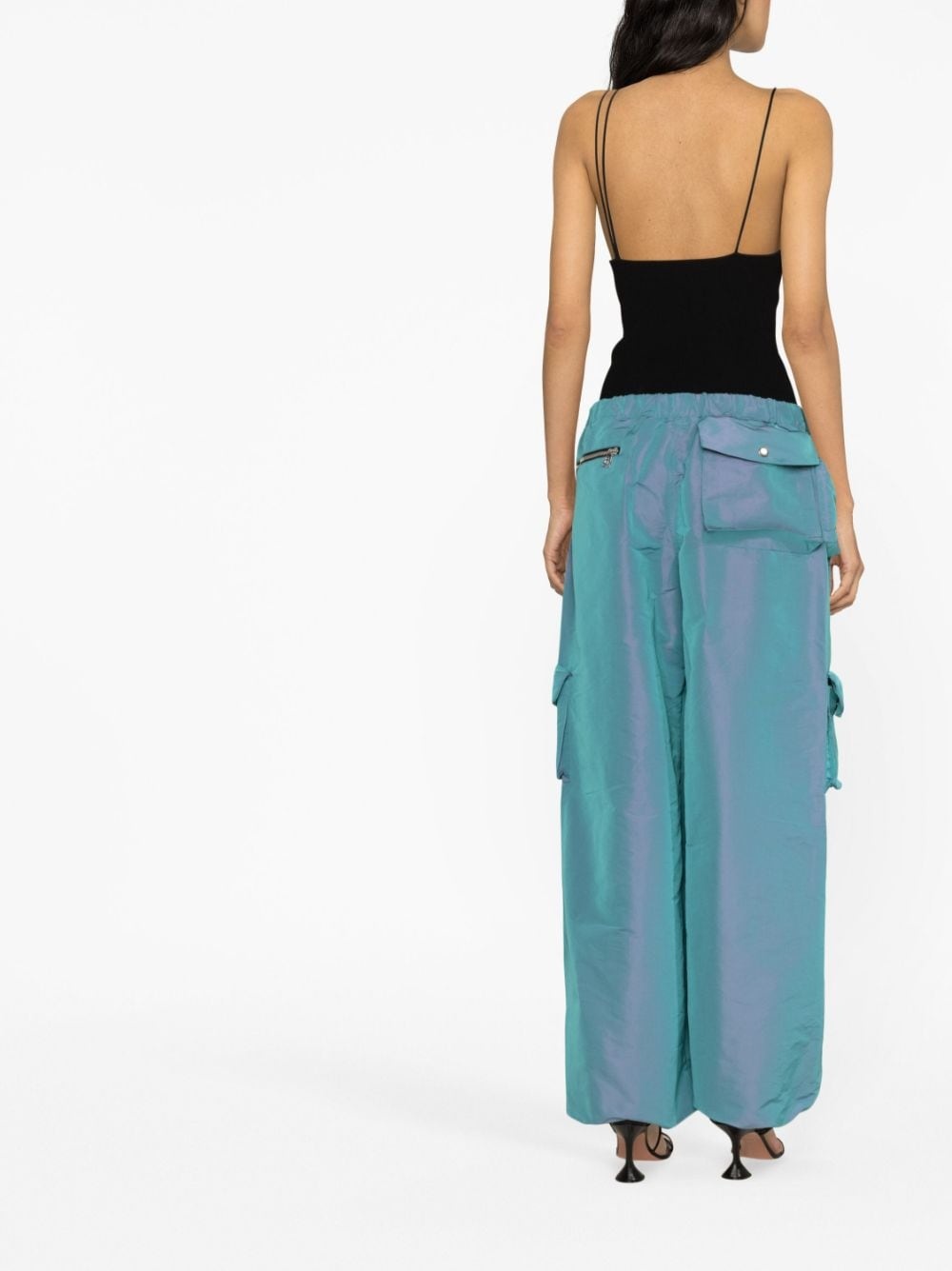low-rise iridescent cargo pants - 4