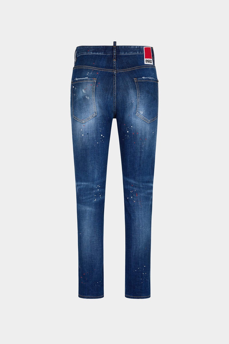 MEDIUM RED SPOTS WASH RELAX LONG CROTCH JEANS - 2