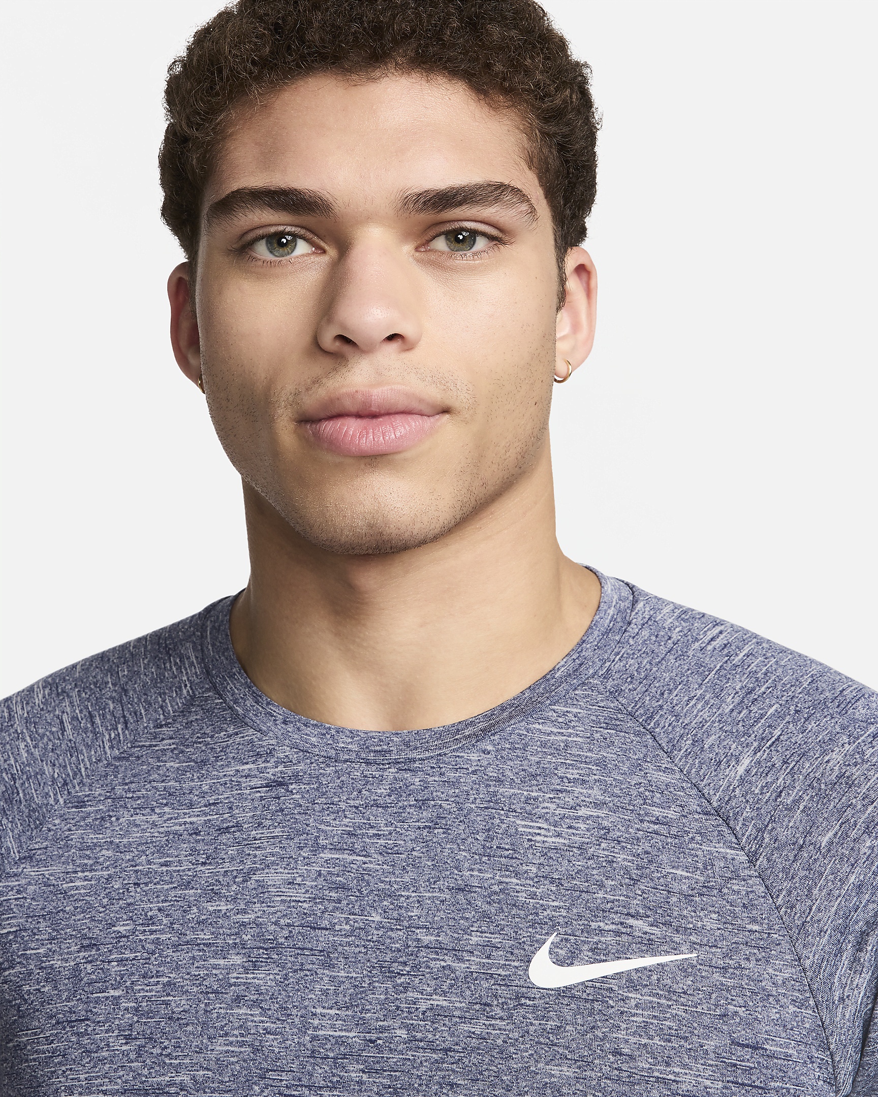 Nike Men's Heathered Short-Sleeve Hydroguard Swim Shirt - 3