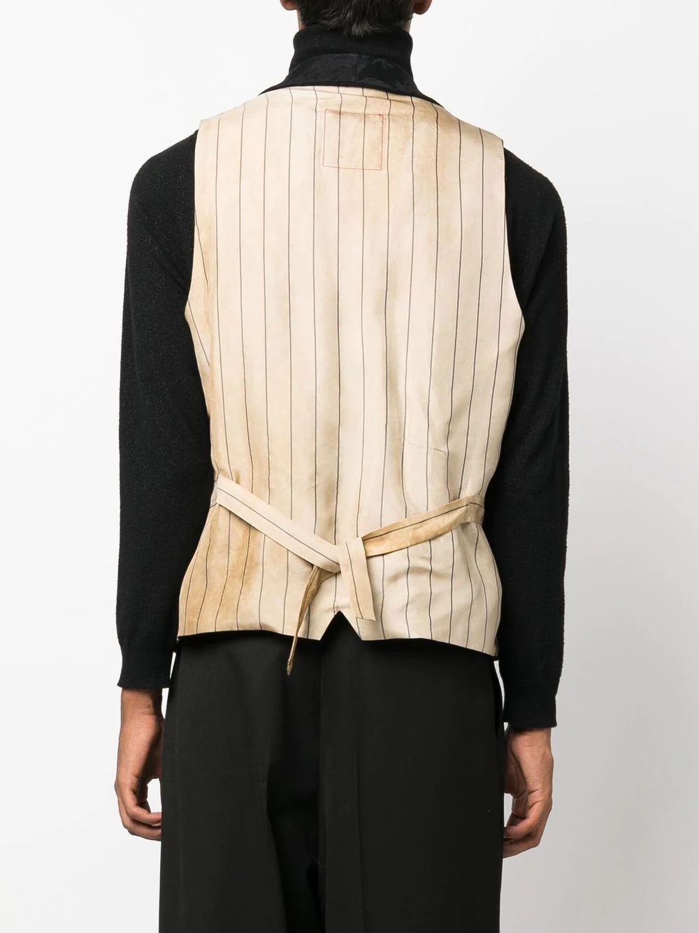 pinstripe-print panel waistcoat - 4