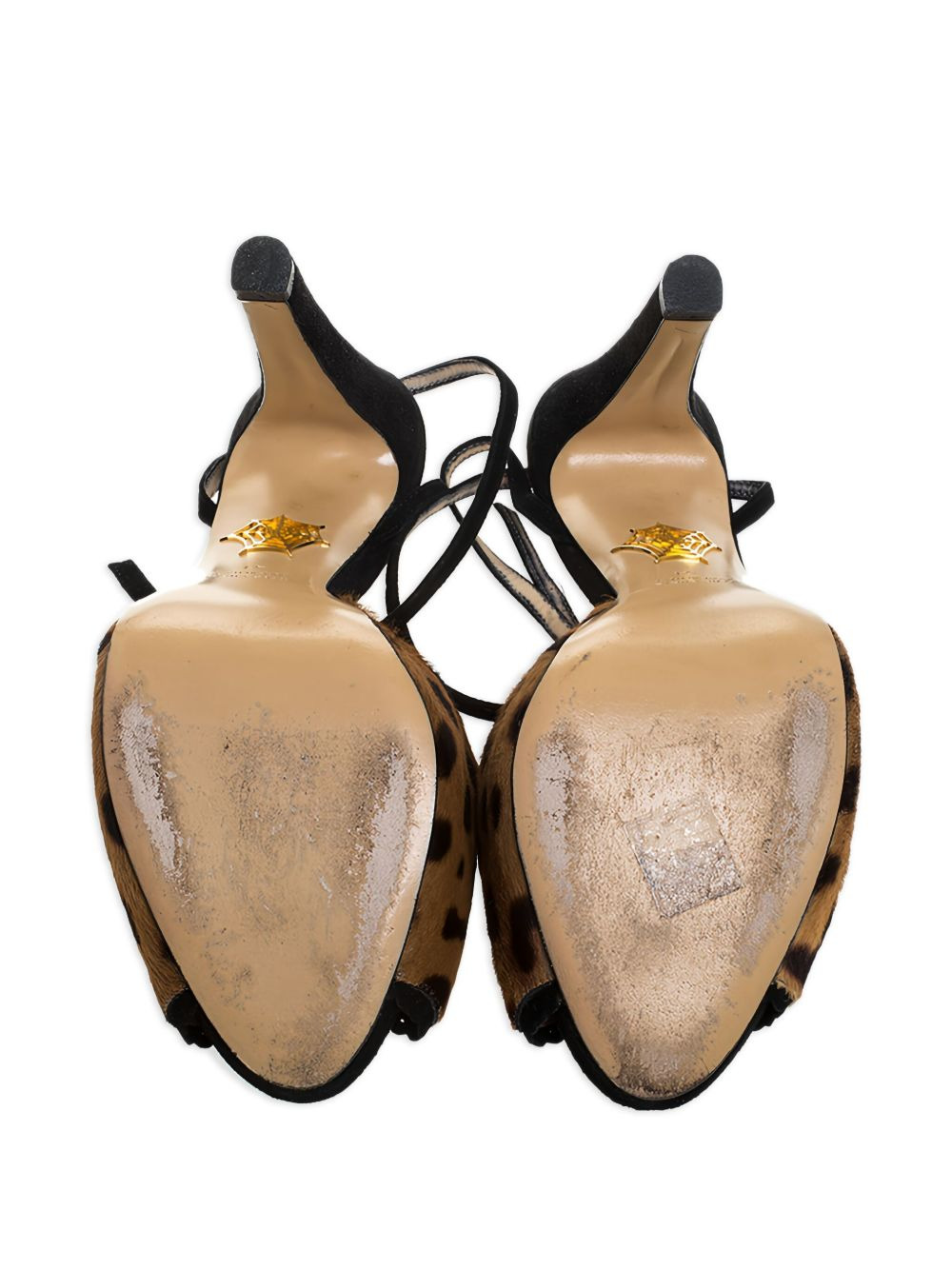 leopard-print heeled sandals - 3