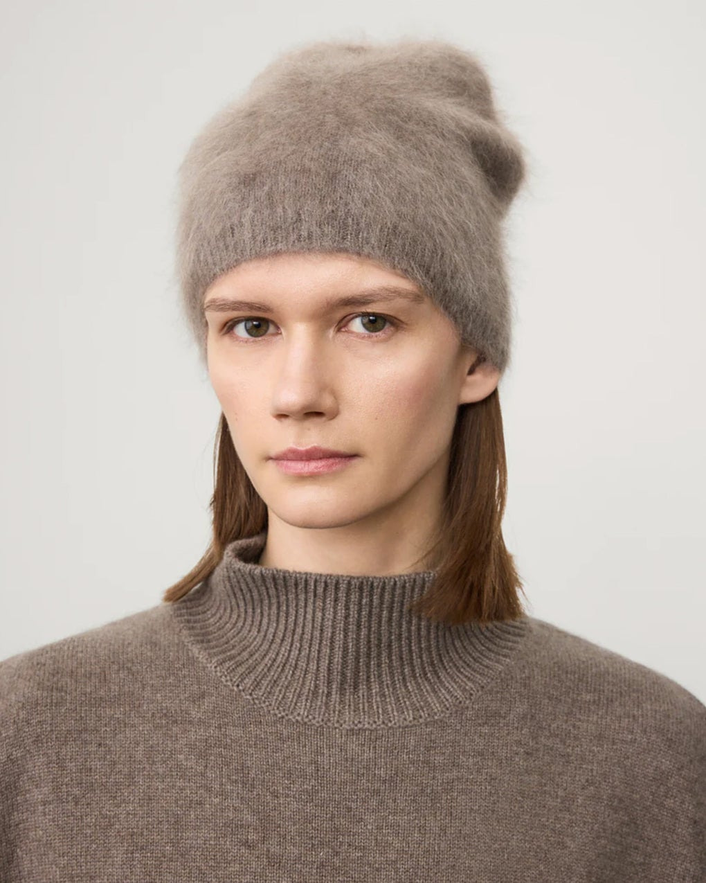 Brushed Beanie Cashmere  Brown ONESIZE - 3