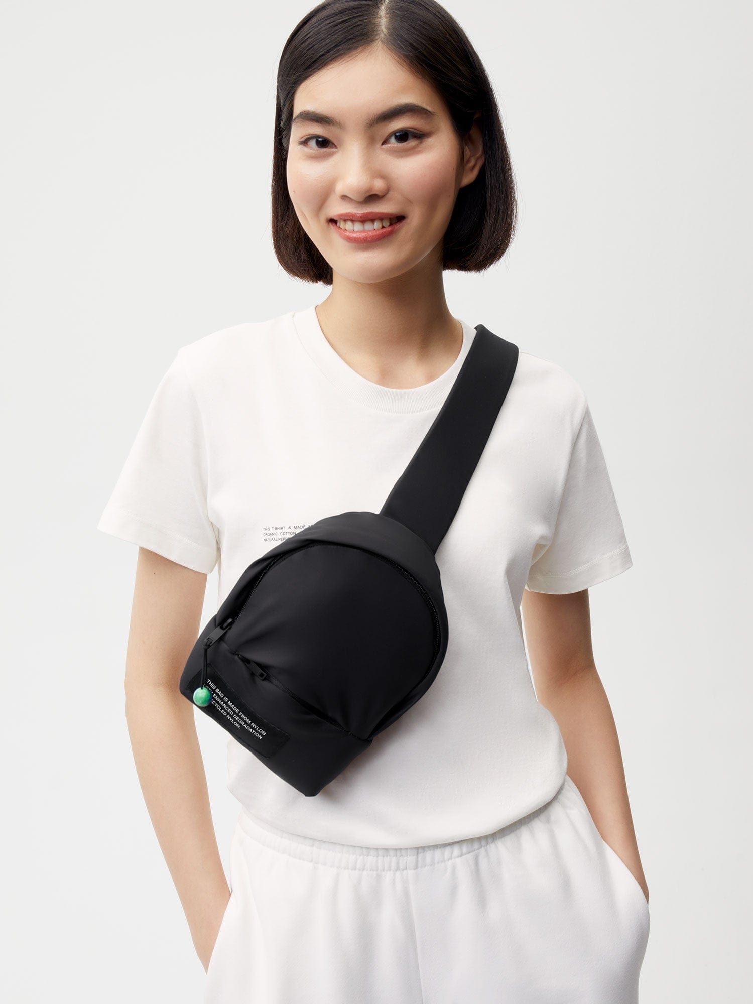 Nylon Cross-Body Bag - Black - 2