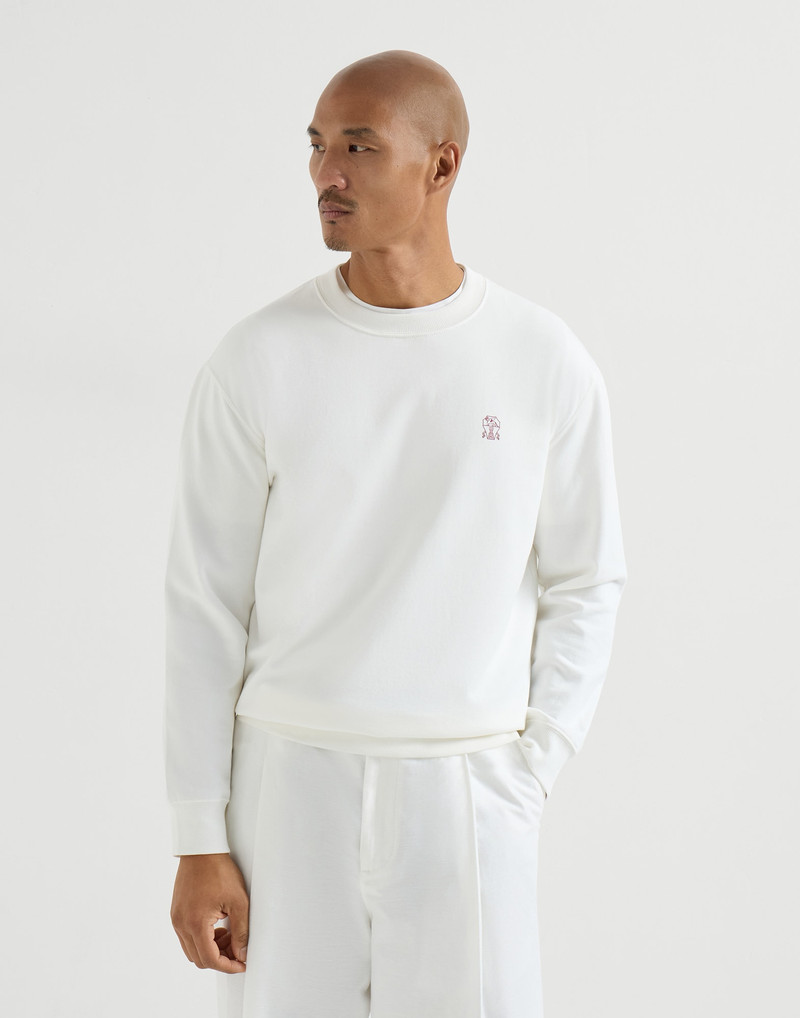 Techno cotton French terry sweatshirt with print 2