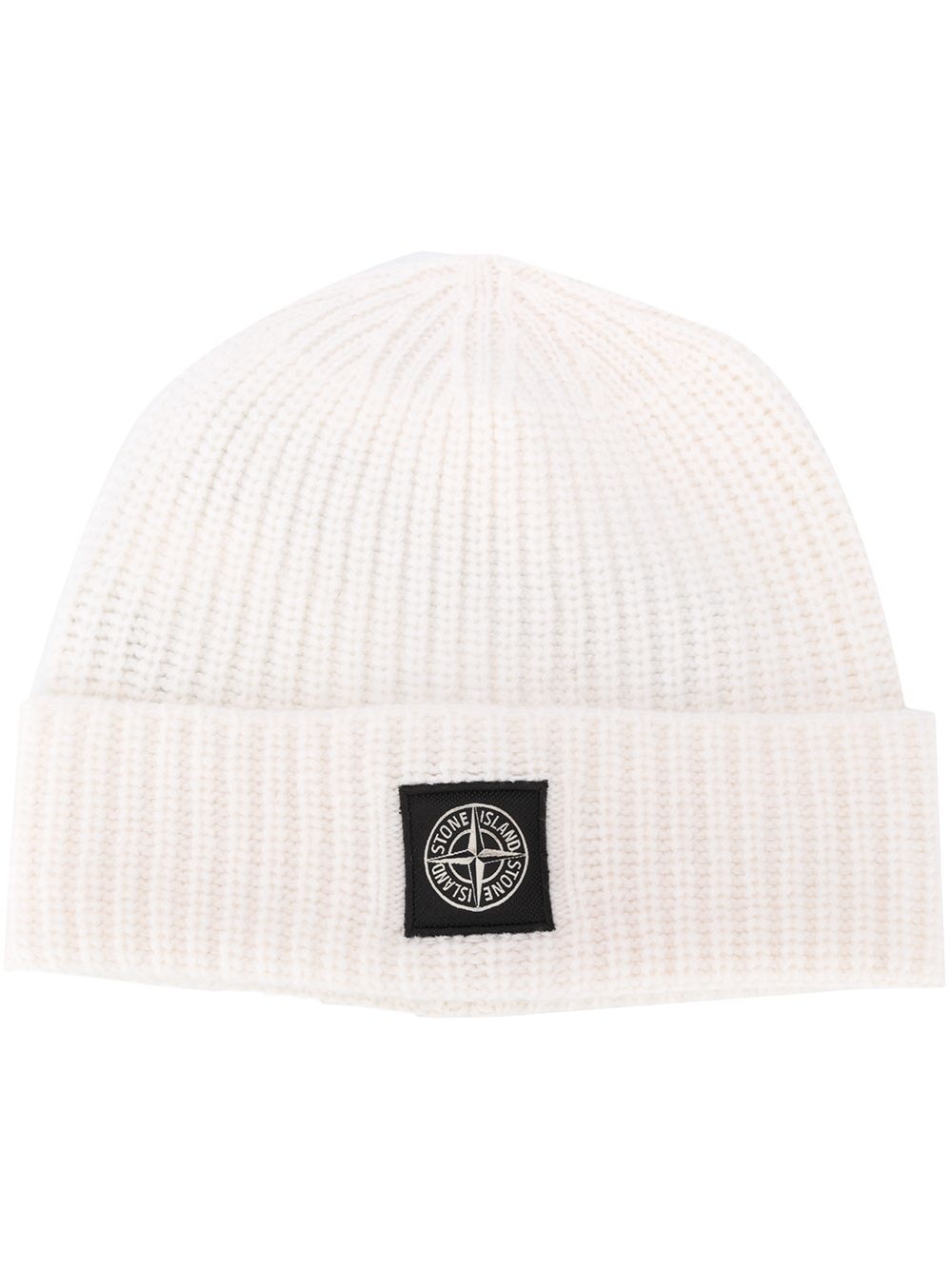 logo-patch wool beanie - 1