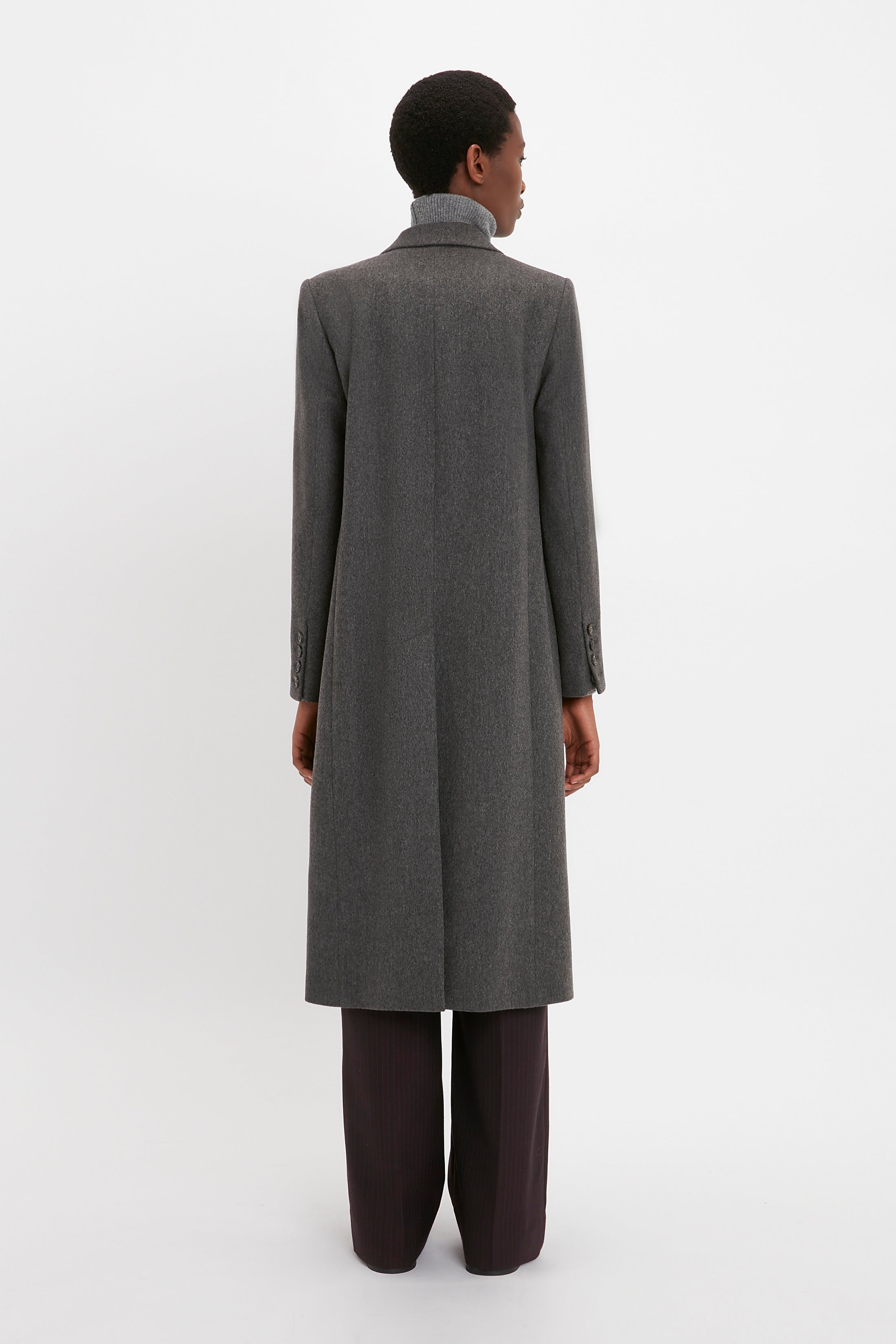 Tailored Slim Coat In Grey Melange - 4