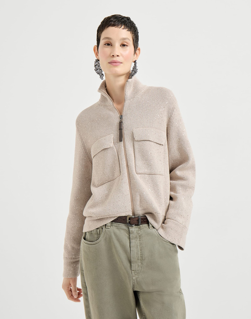 Cotton Diamond yarn double knit outerwear jacket 2