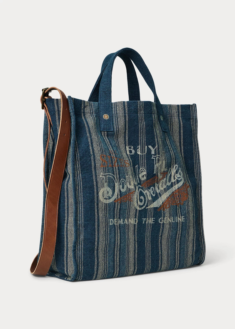 RRL by Ralph Lauren Handwoven Indigo Carpenter Tote outlook