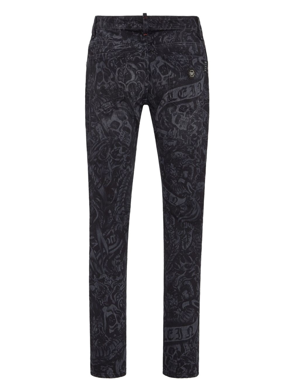 tattoo-print straight-leg jeans - 2