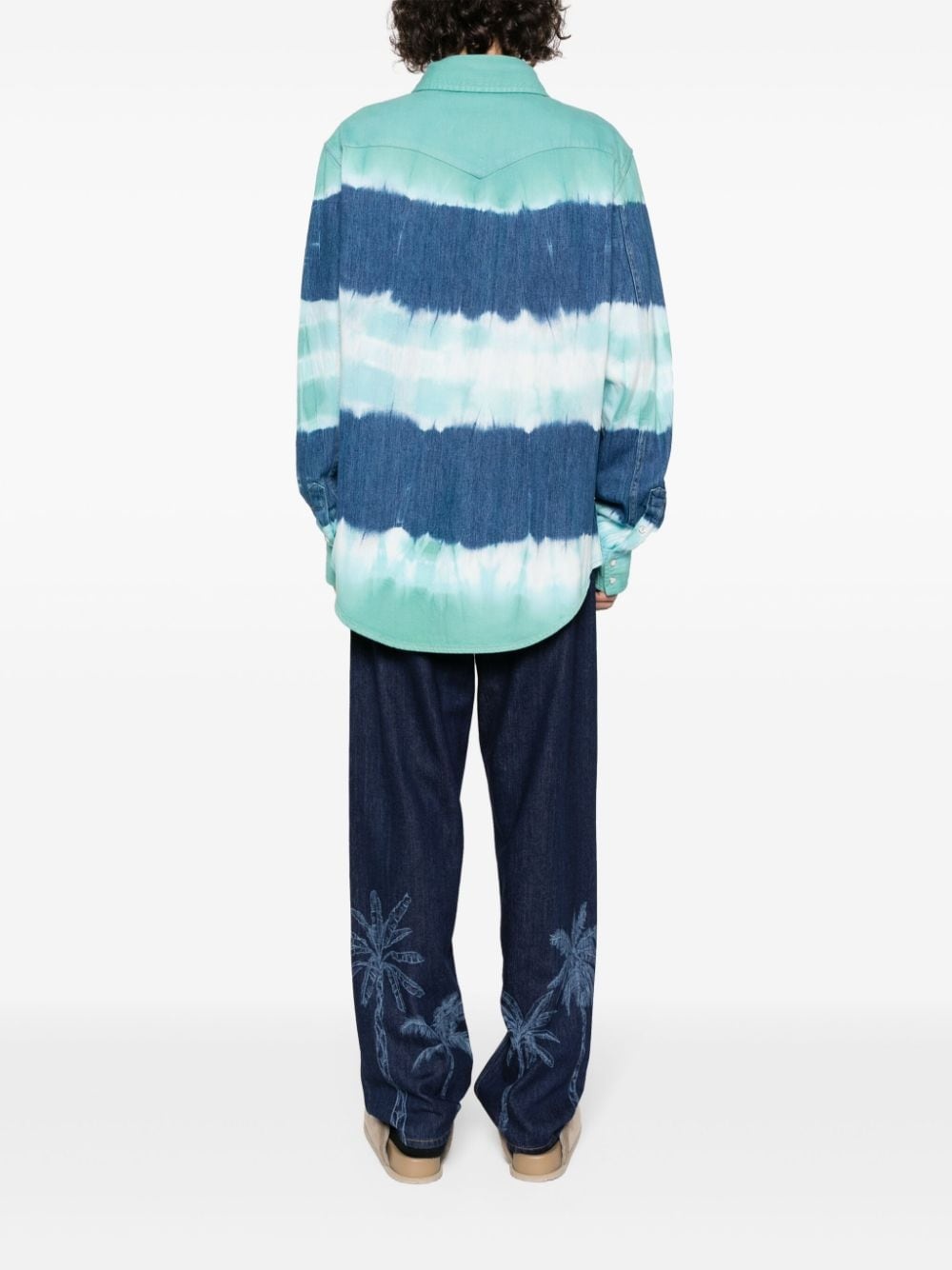 tie-dye print cotton shirt - 4