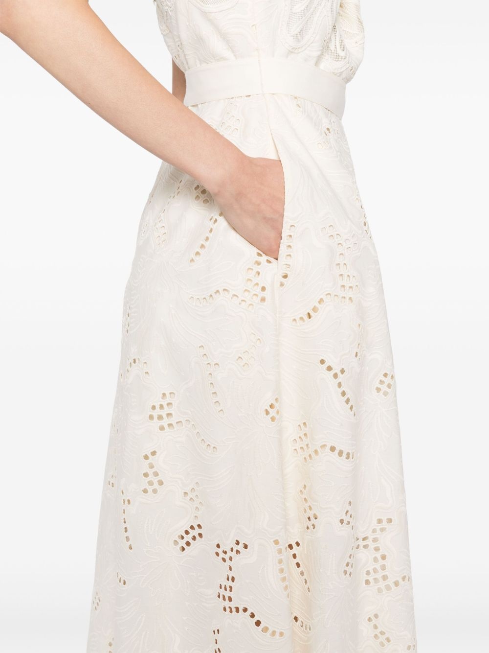 embroidered long dress - 5