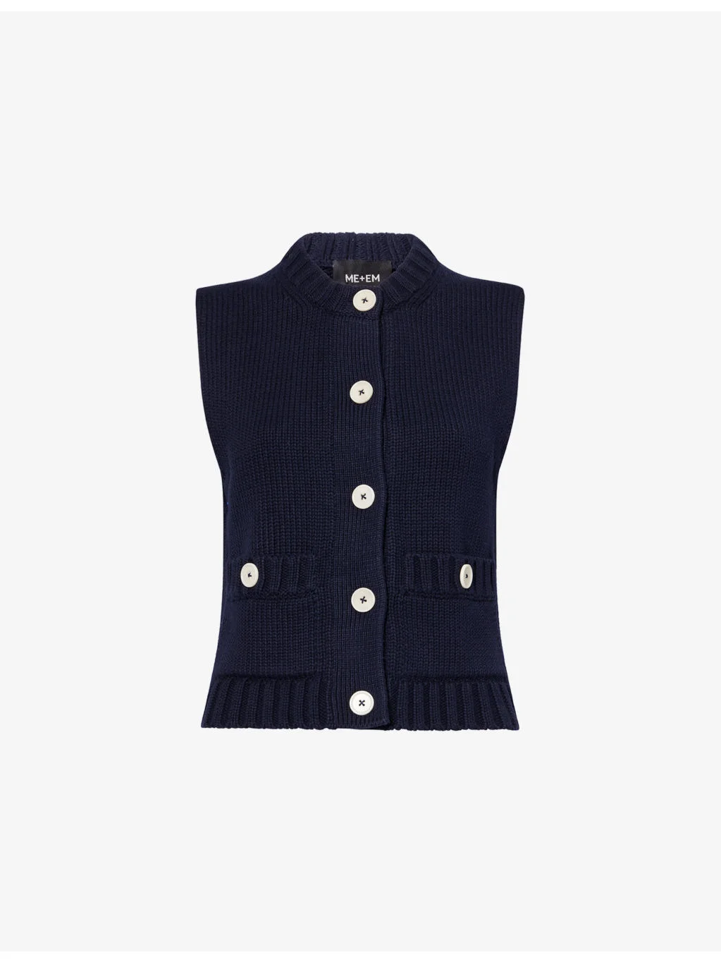 Sleeveless Knitted Cotton Vest - 1
