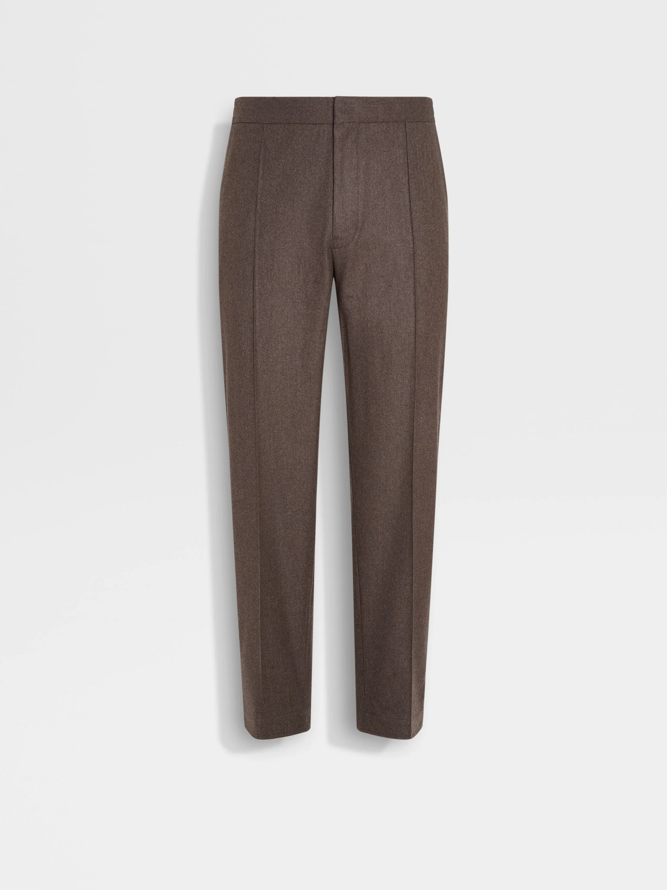 DARK BROWN 15MILMIL15 WOOL SILK AND CASHMERE PANTS - 1