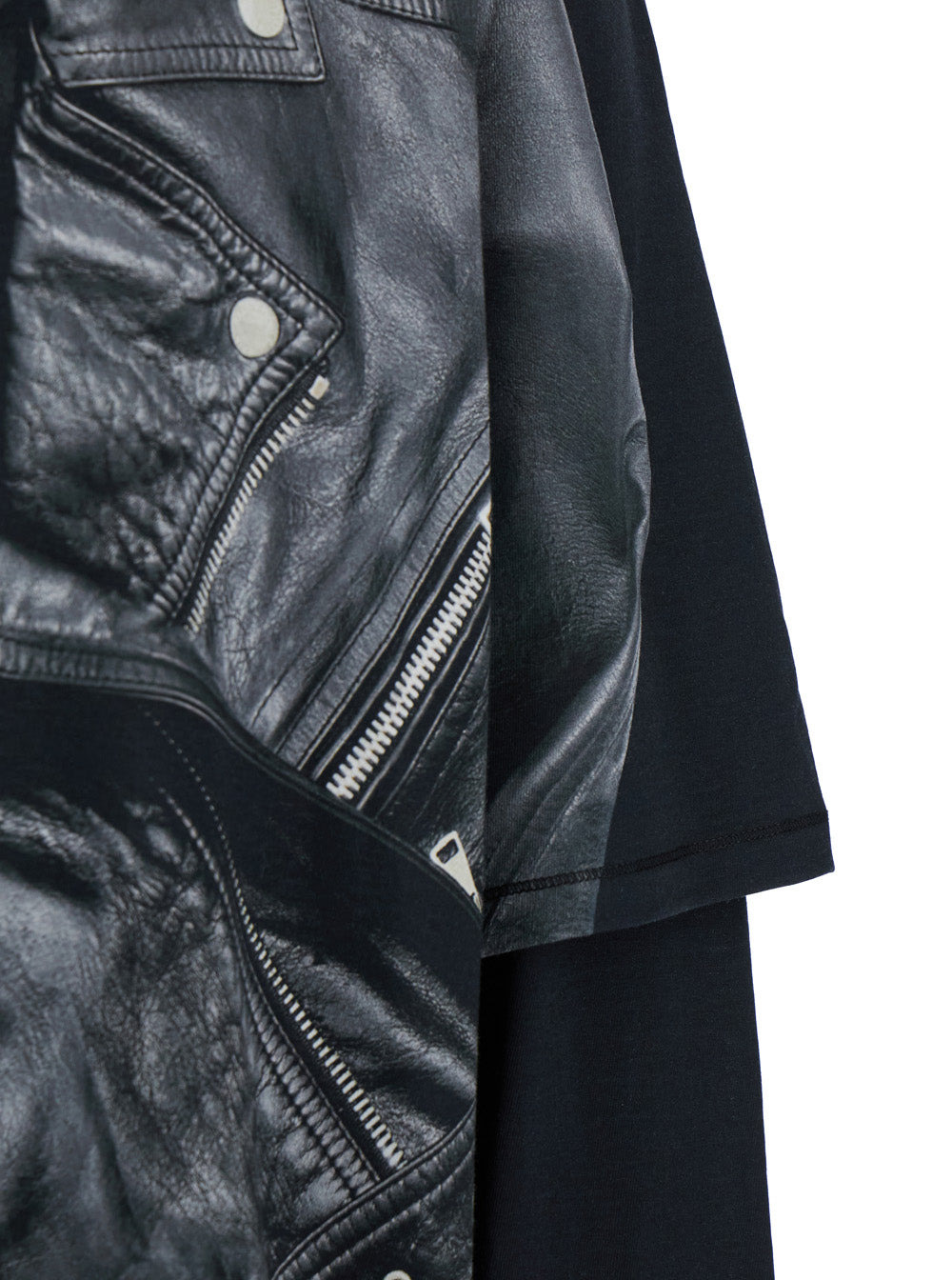 Balmain Men Leather Trompe L'œil Ls T-Shirt - 3