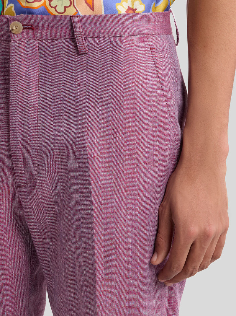 Etro SLUB LINEN-BLEND TROUSERS outlook
