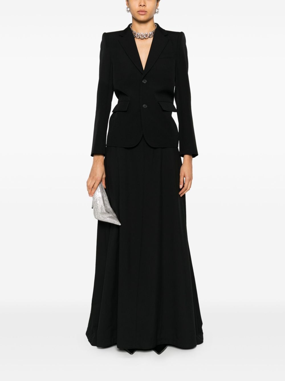 padded shoulder blazer - 2