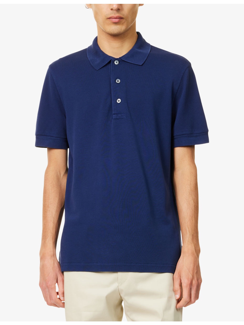 Short-Sleeve Lyocell-Cotton Piquet Polo Shirt - 3