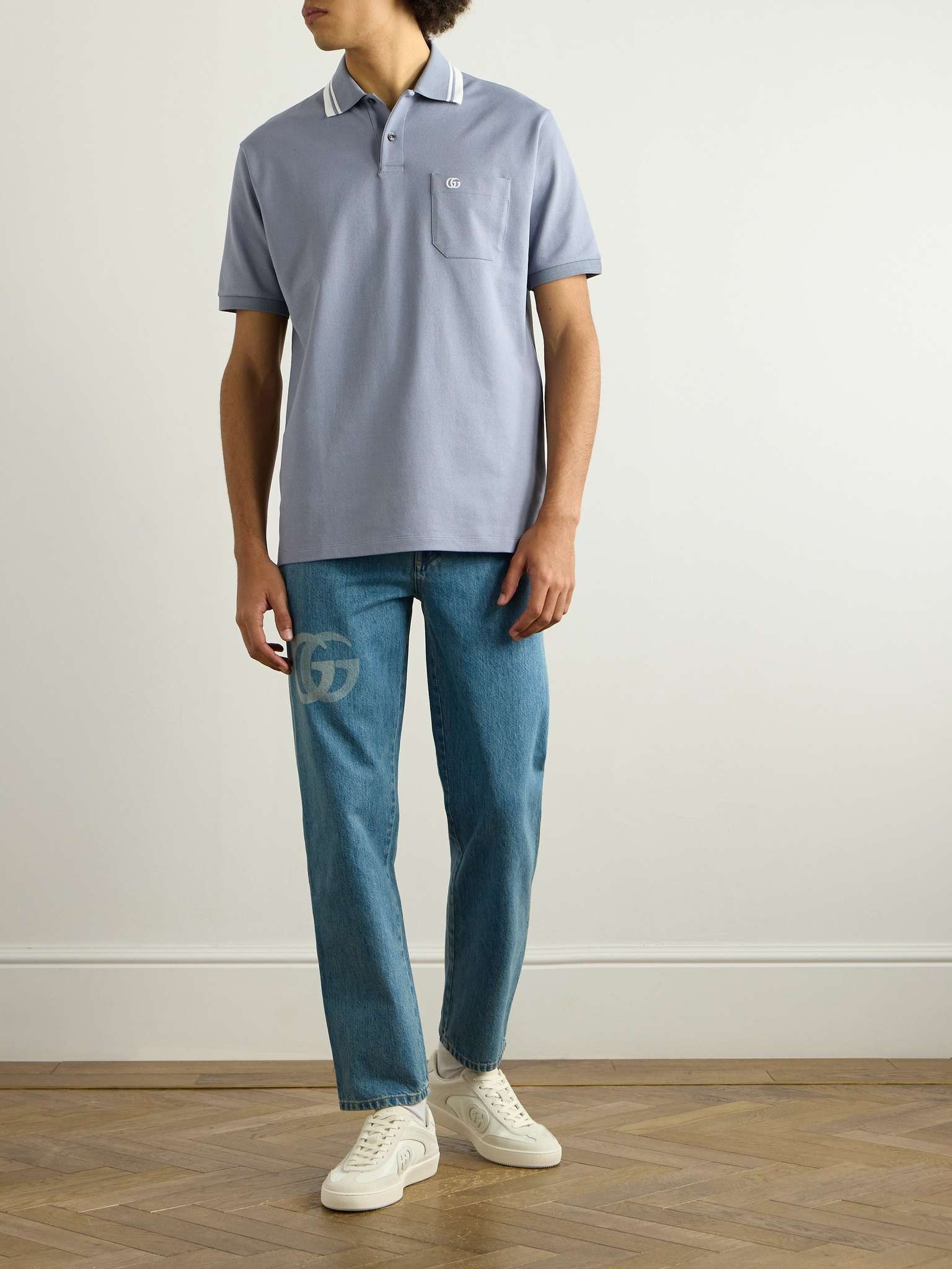 Logo-Embroidered Stretch-Cotton Piqué Polo Shirt - 2