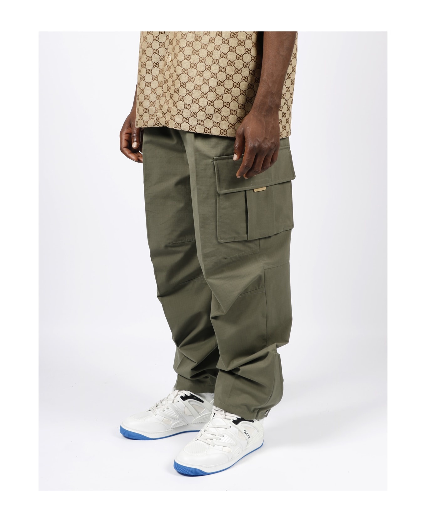Green 'cargo' Pants With Branded Details In Supreme Fabric In Cotton Man - 3