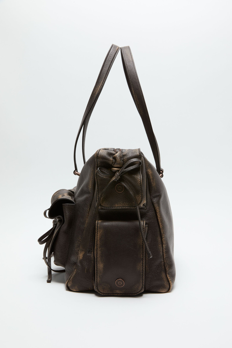 Acne Studios Multipocket tote bag - Dark brown/beige outlook