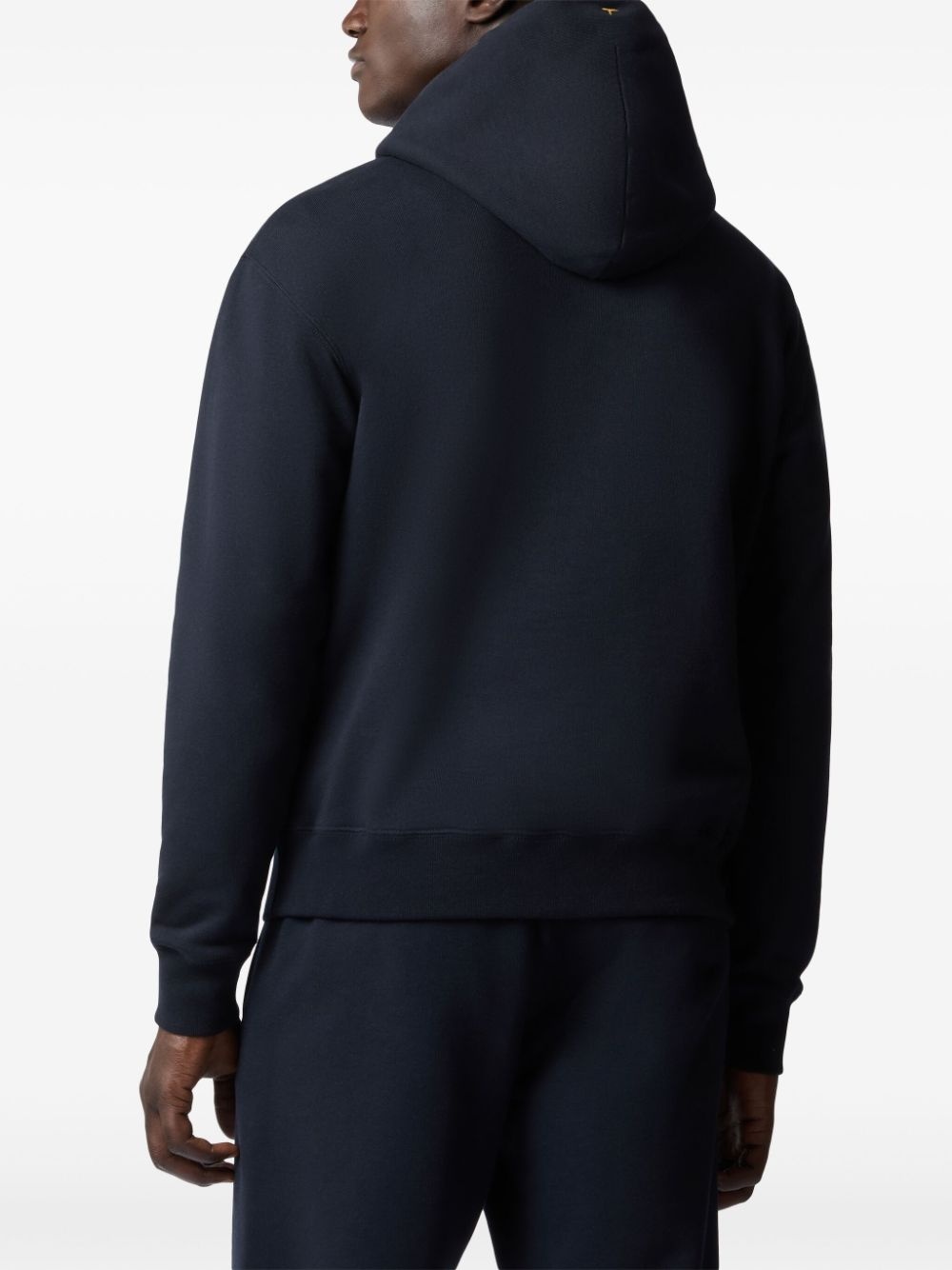 embroidered-logo cotton hoodie - 3