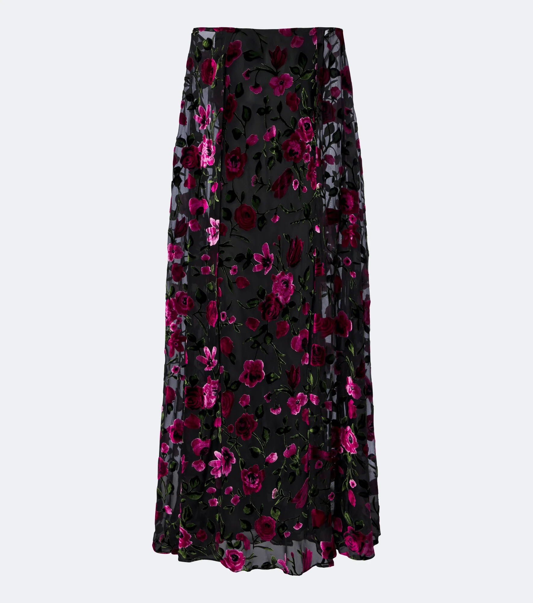 Caped floral devoré velvet gown - 1