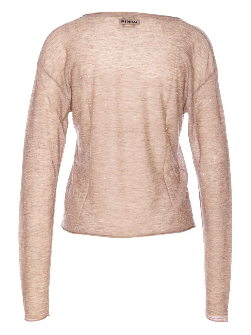 PINKO micro-paillette V-neck sweater outlook