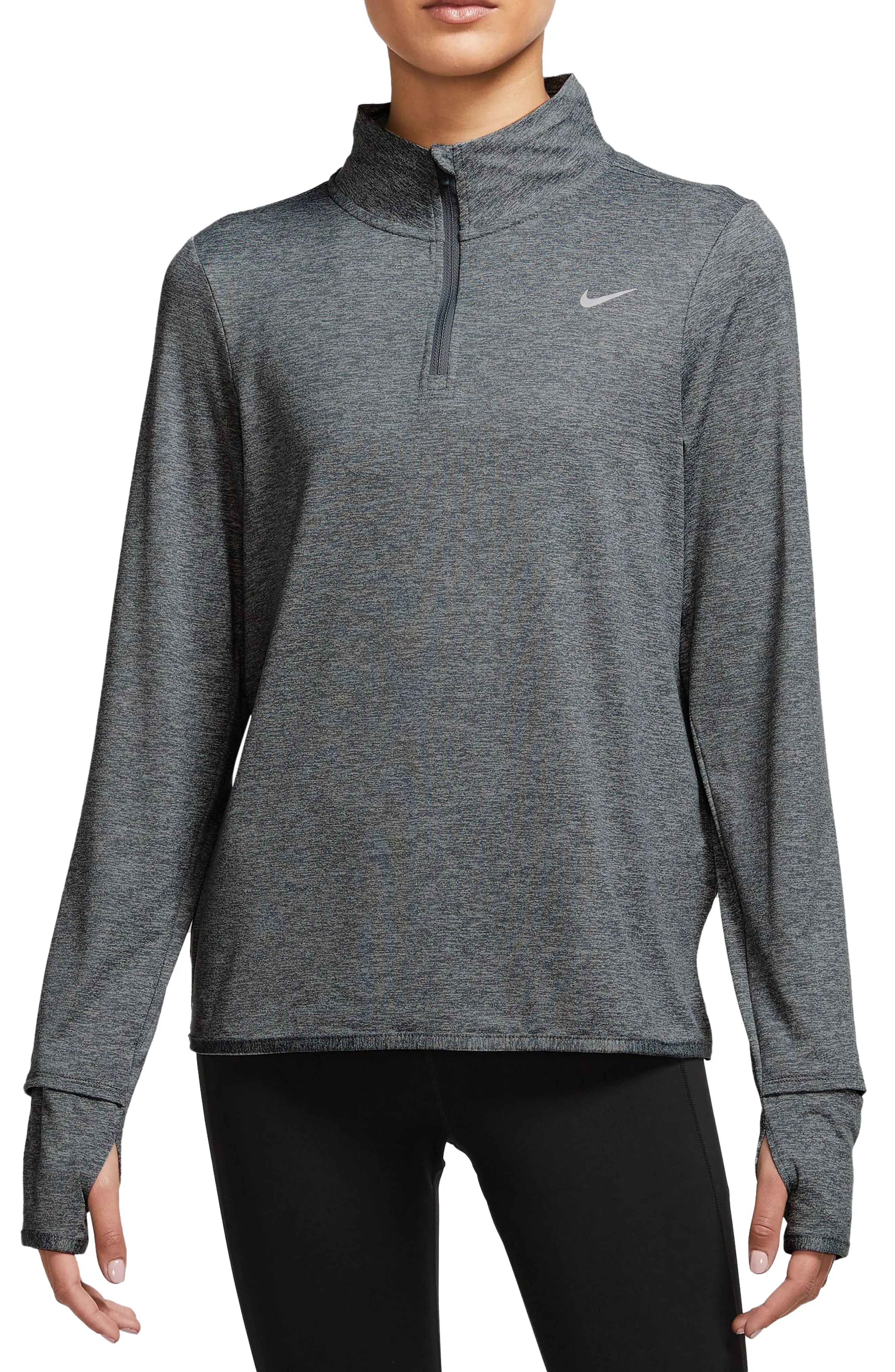 Dri-FIT Swift Element UV Quarter Zip Running Pullover in Smoke Grey/Lt Smoke Grey - 1