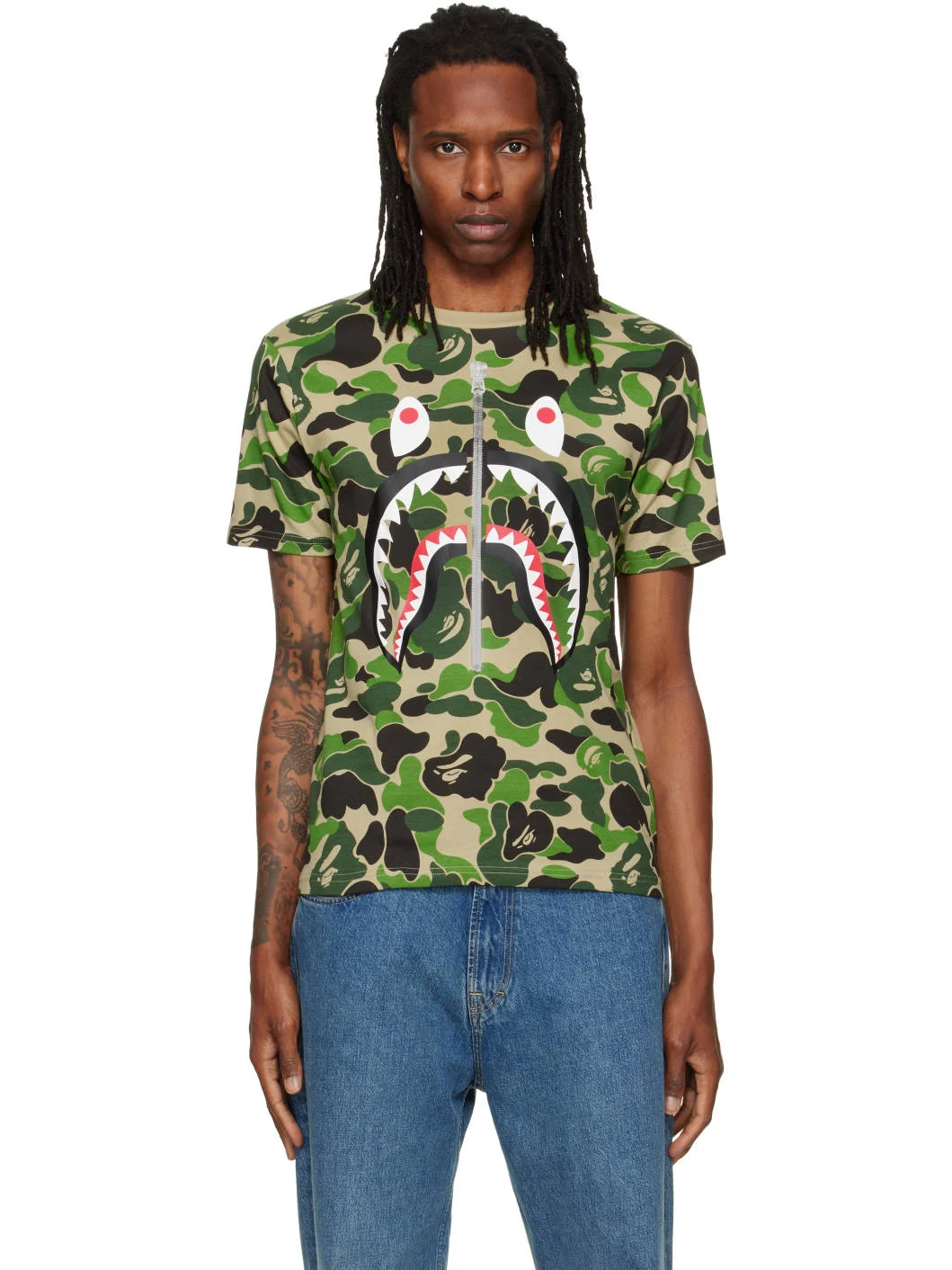 Green ABC Camo Shark T-shirt - 1
