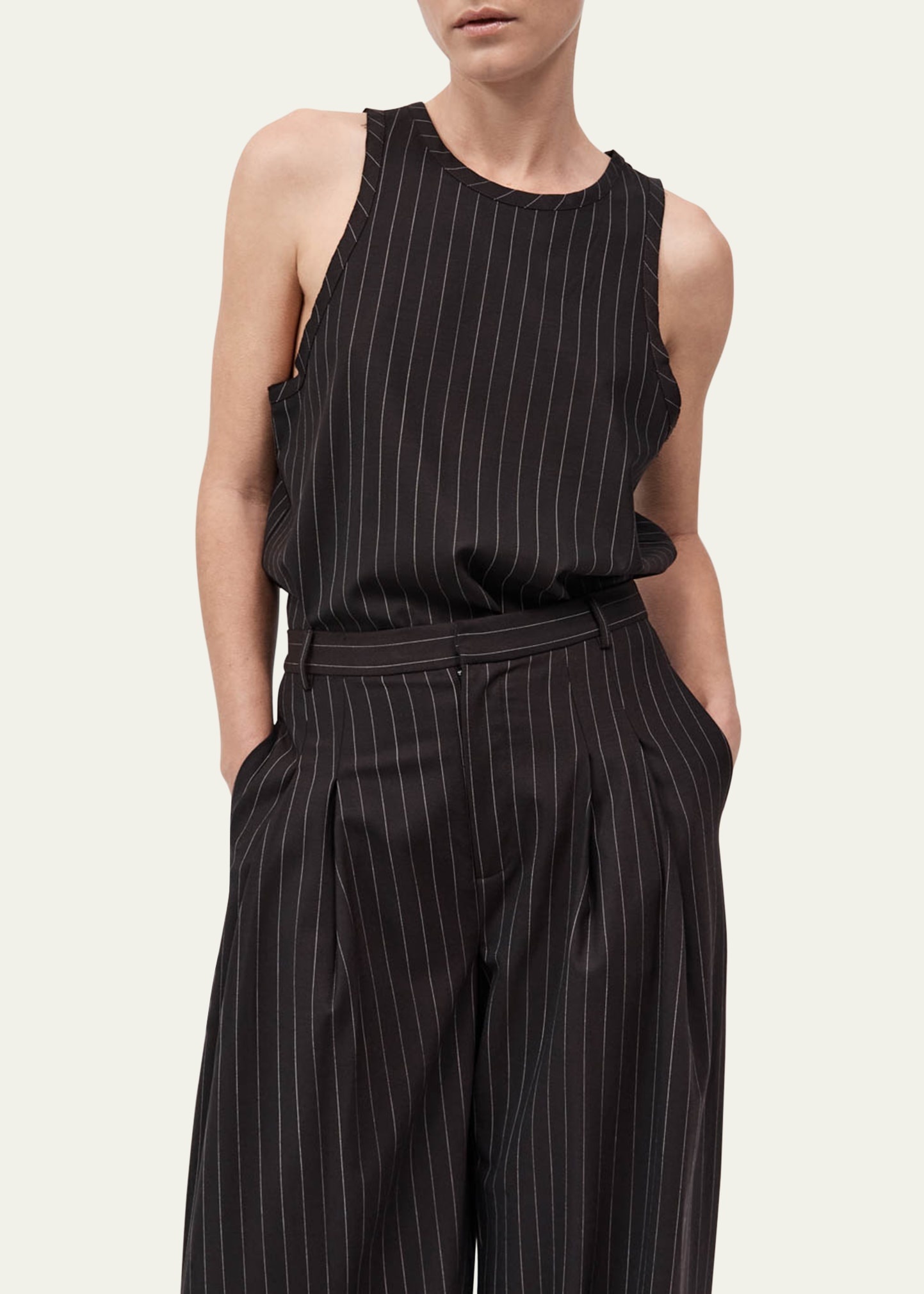 Pinstripe Wool Tank Top - 2