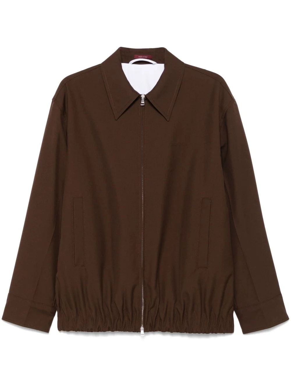 embossed wool jacket - 1
