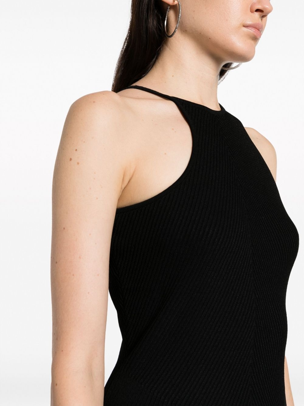 Altea asymmetric ribbed-knit midi dress - 5