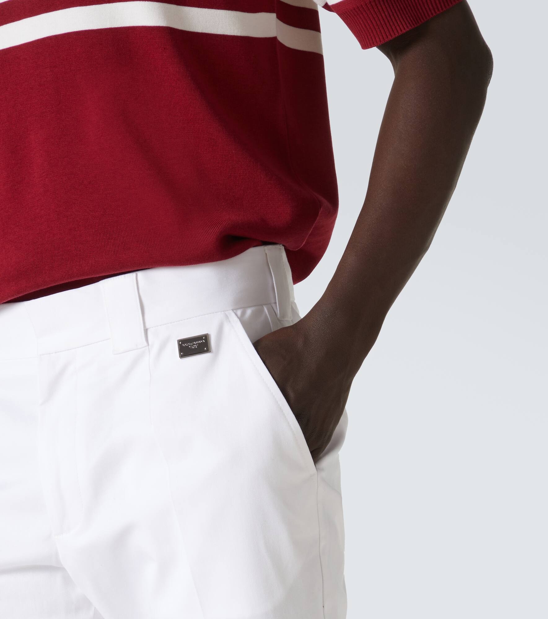 Cotton gabardine straight pants - 5