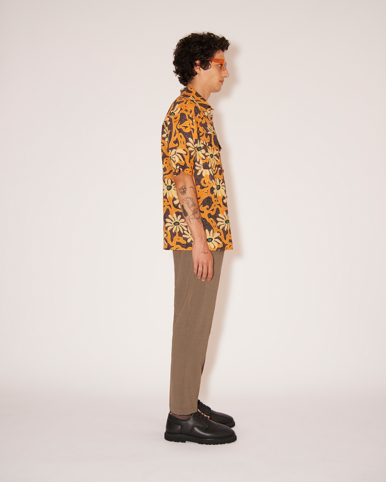KITH - Cotton-linen floral polo - Orange - 3