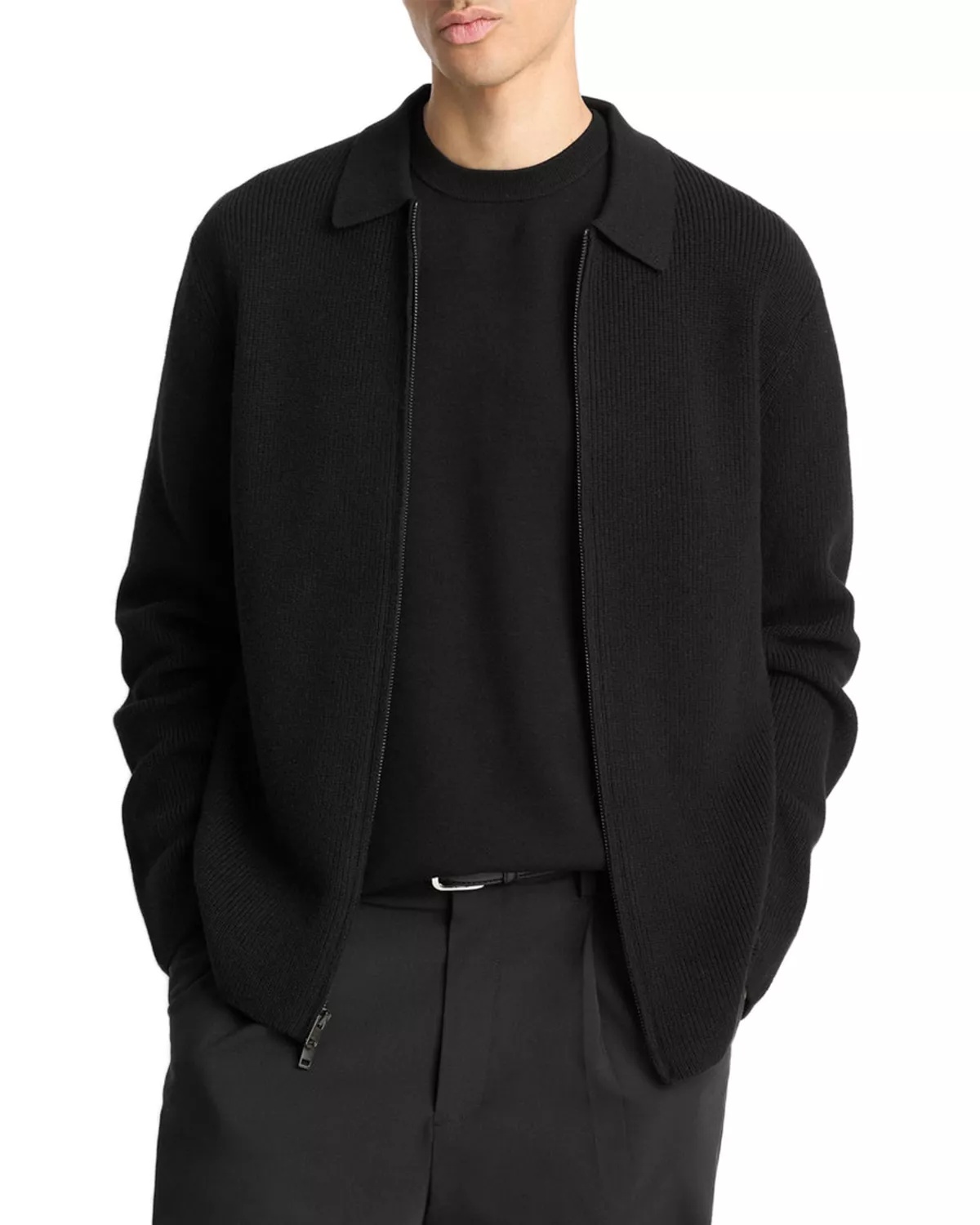 Regular Fit Zip Front Sweater - 1