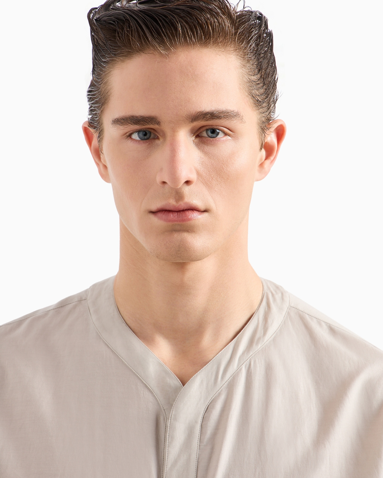 ASV V-neck shirt in cotton and silk - 5
