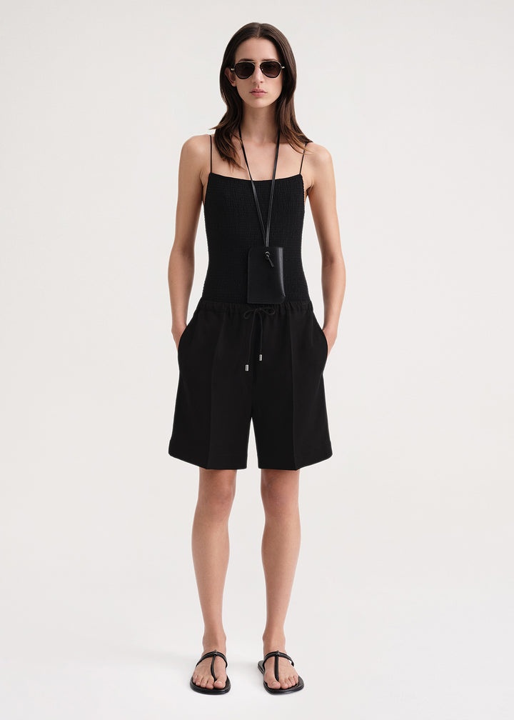Press-creased drawstring shorts black - 2