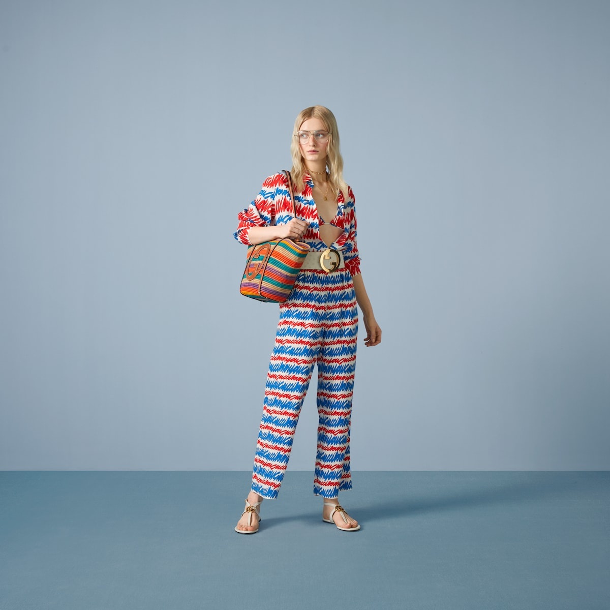 'Gucci loves you' print silk pant - 2