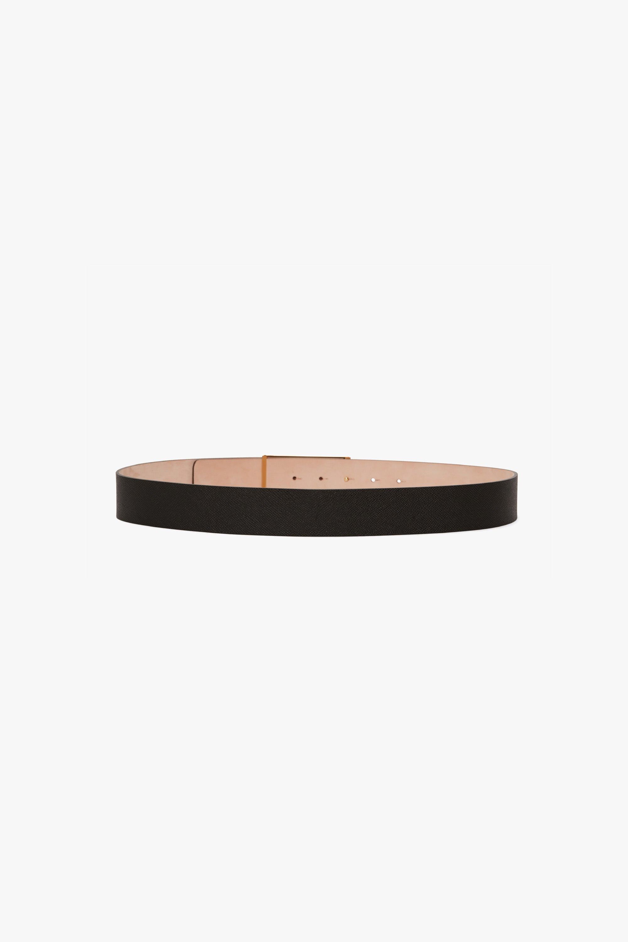 Jumbo Frame Belt In Black Grained Leather - 3