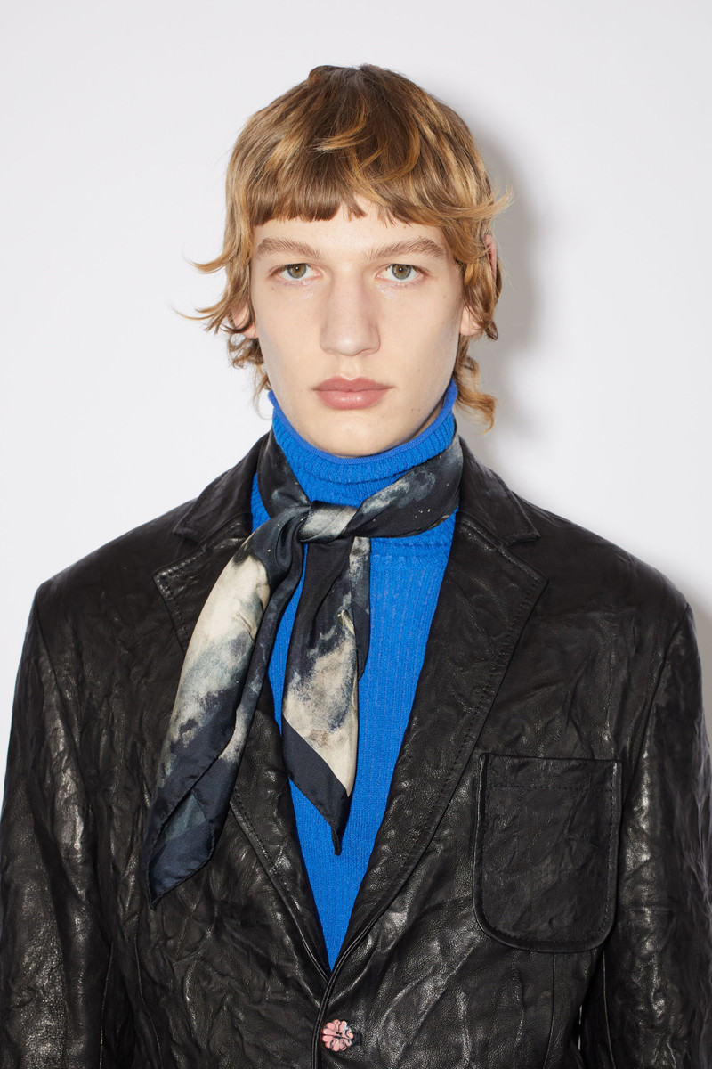 Horse print silk scarf - Dark Blue 3