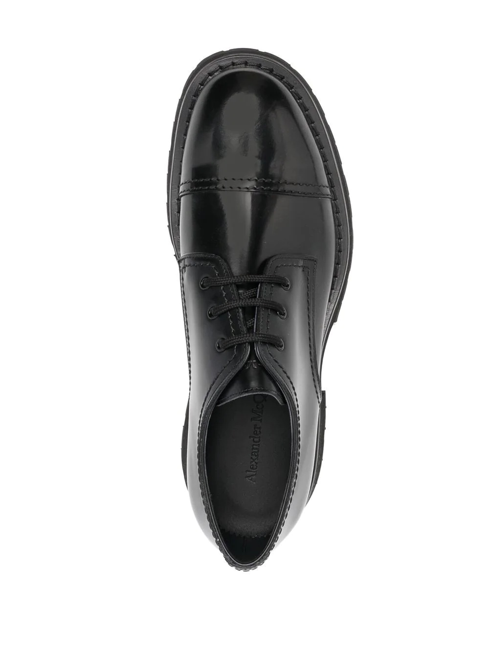 leather lace-up derby shoes - 4