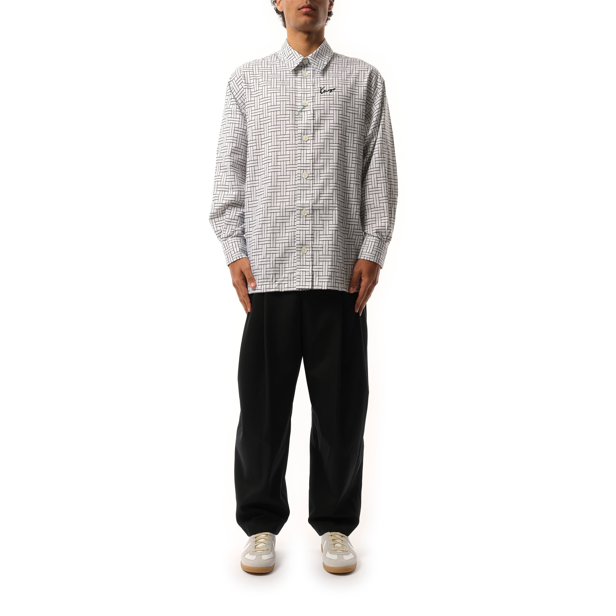 Kenzo Weave Oversized Shirt in White - 4