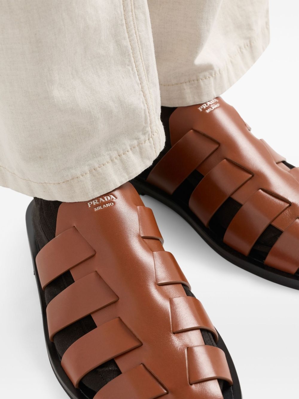 leather fisherman mules - 6