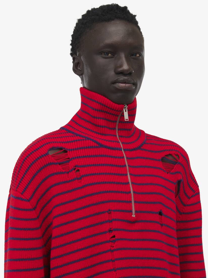 Distressed Striped Jumper - 5