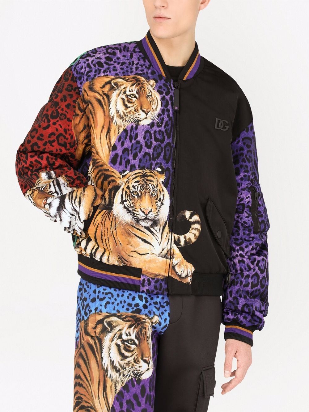 tiger-print bomber jacket - 5