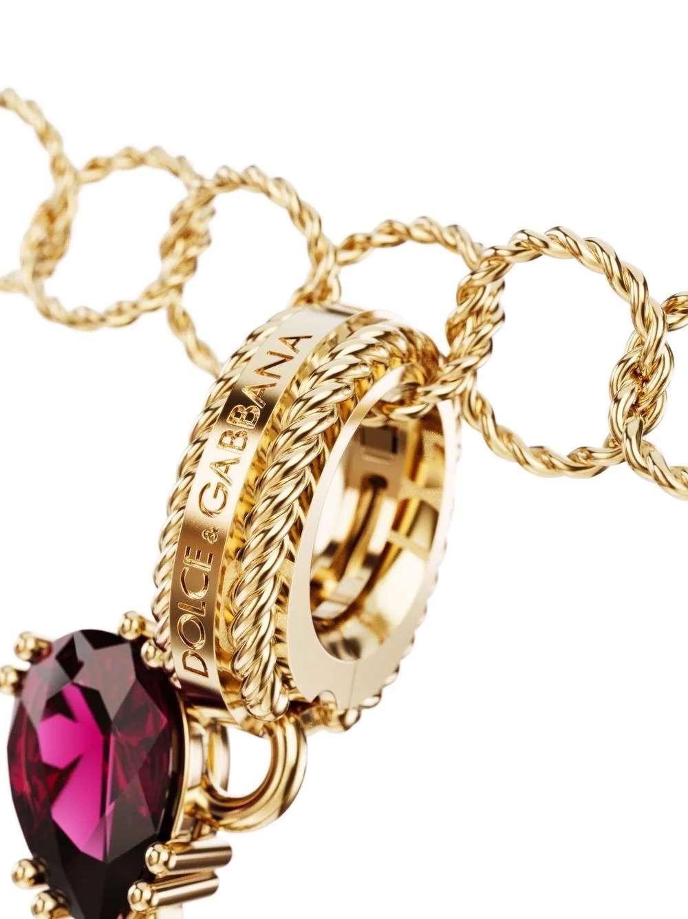 Rainbow Alphabet 18kt yellow gold multi-stone pendant - 2