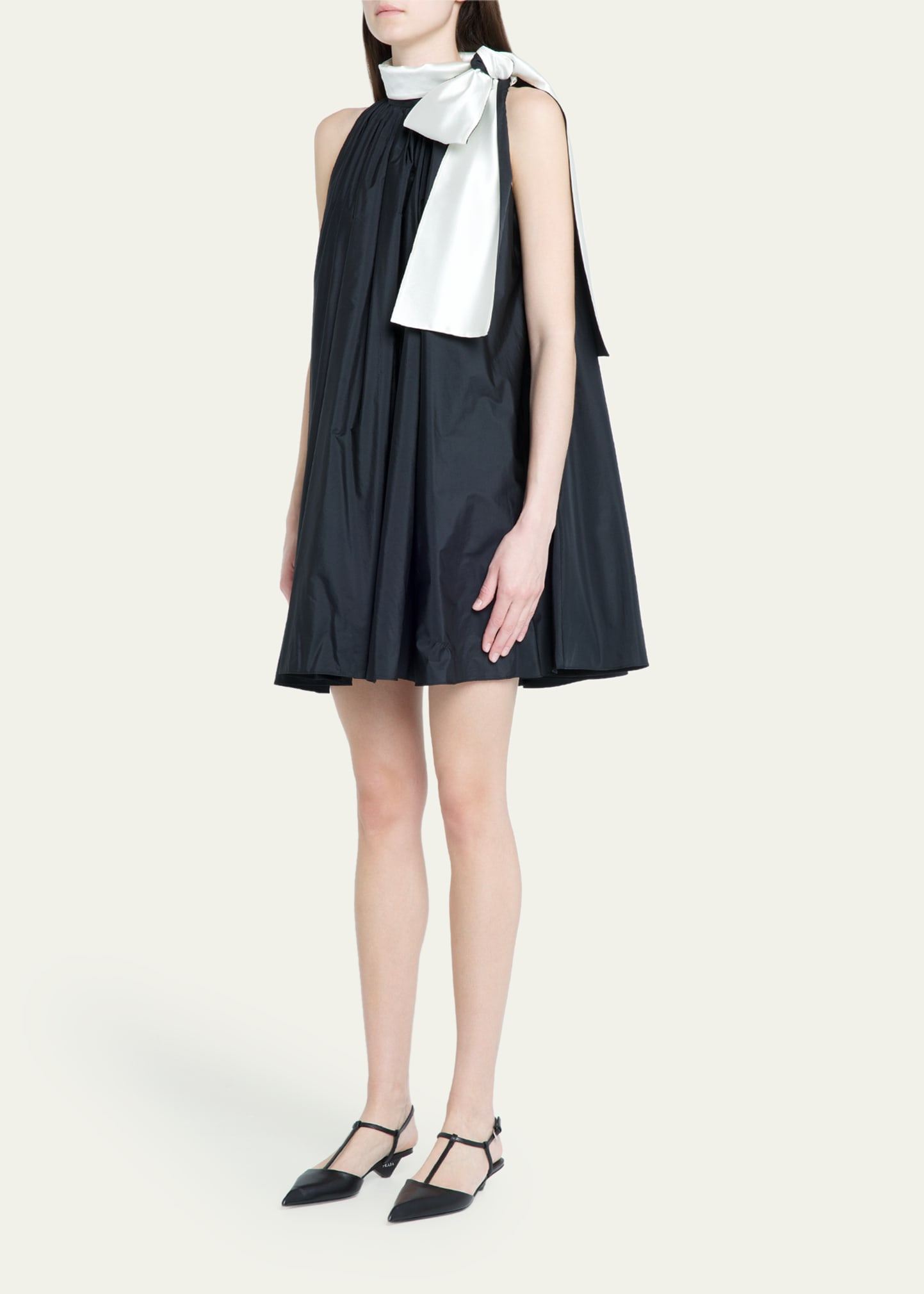 Beber Bow-Neck Shift Mini Dress - 4