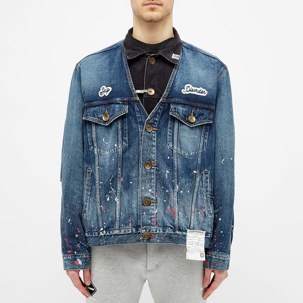 Maison MIHARA YASUHIRO Paint Splatter Layered Denim Jacket - 5