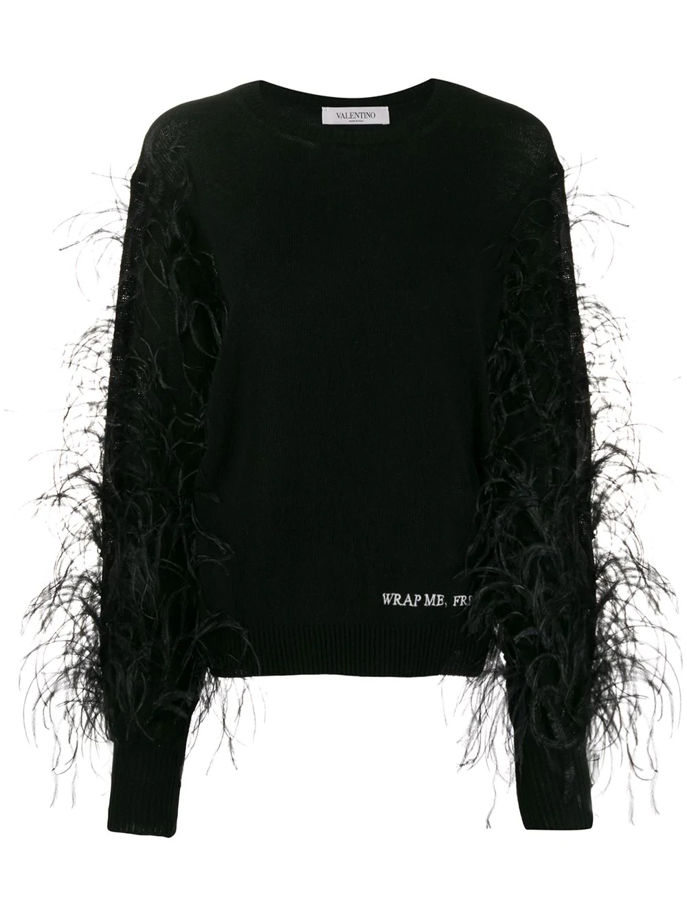 "Wrap Me. Free Me. See Me" feathered jumper - 1