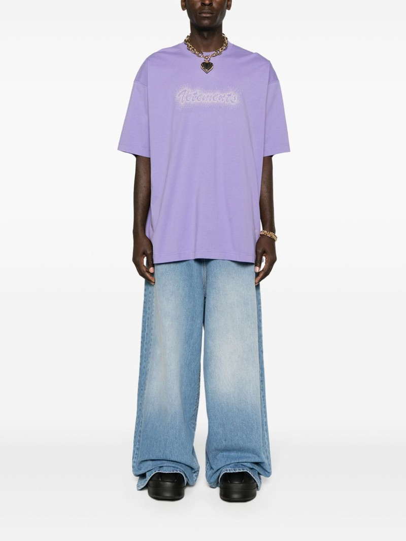 VETEMENTS stud-embellished cotton T-shirt outlook